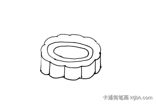 步骤5：在之前的椭圆里面，再画上一个椭圆形。