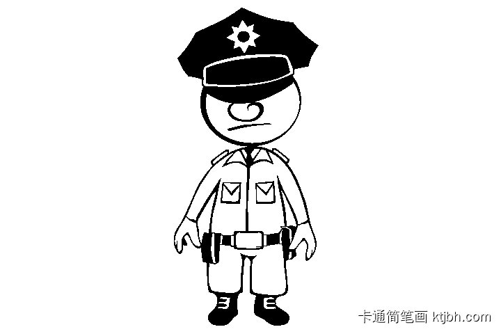 8张警察叔叔简笔画的画法