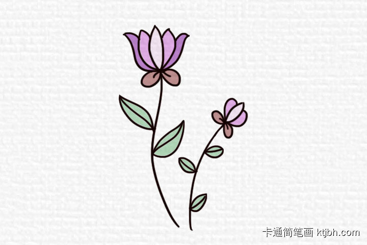 春天漂亮的花朵简笔画图片-图4