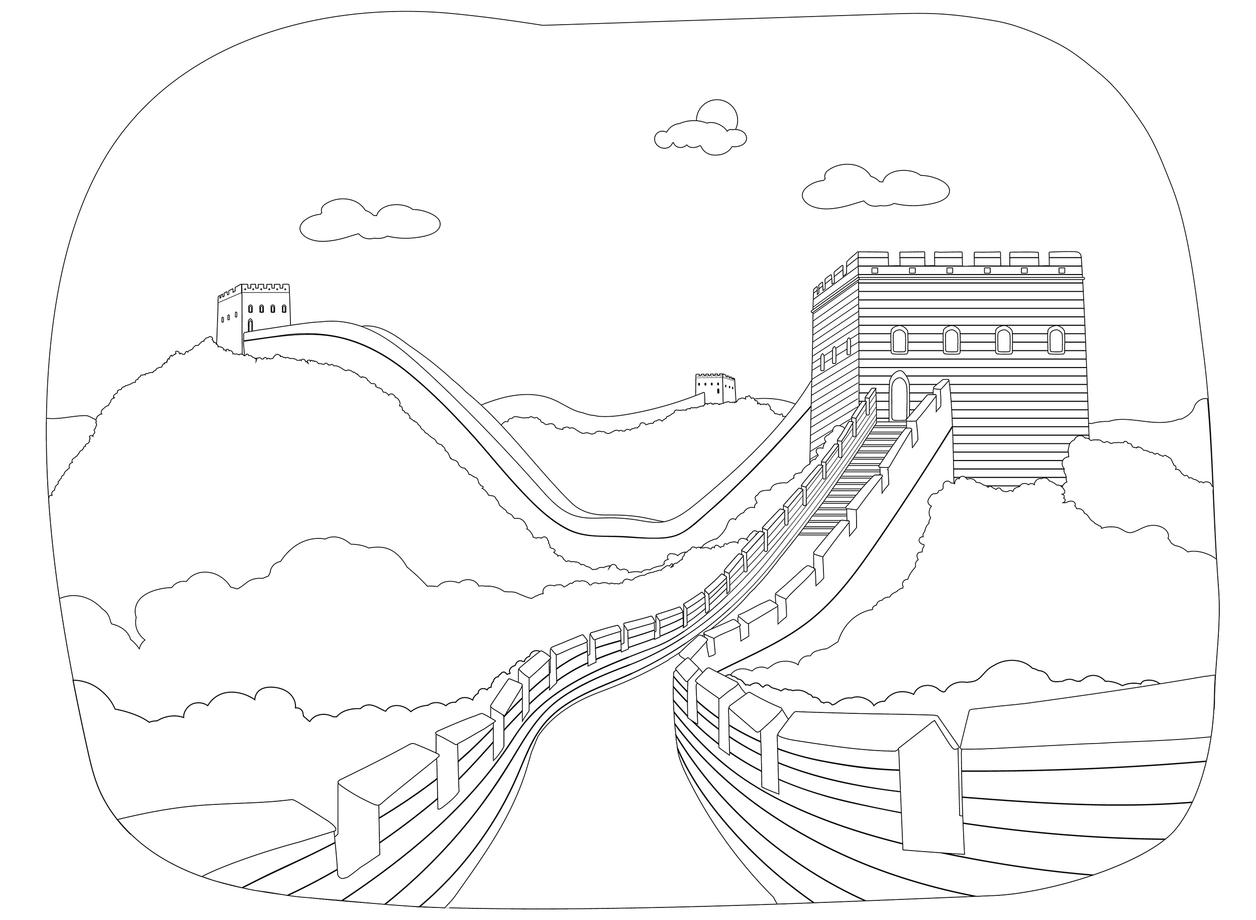 长城绘画 简笔画 简单图片