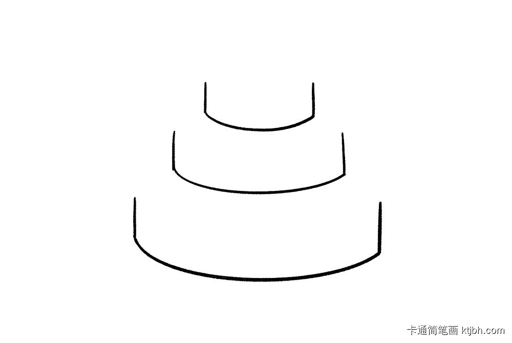 步骤2：接着把两个1下端用弧线相连。