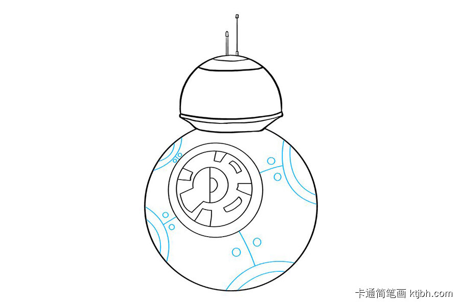 星球大战BB-8机器人怎么画-图6