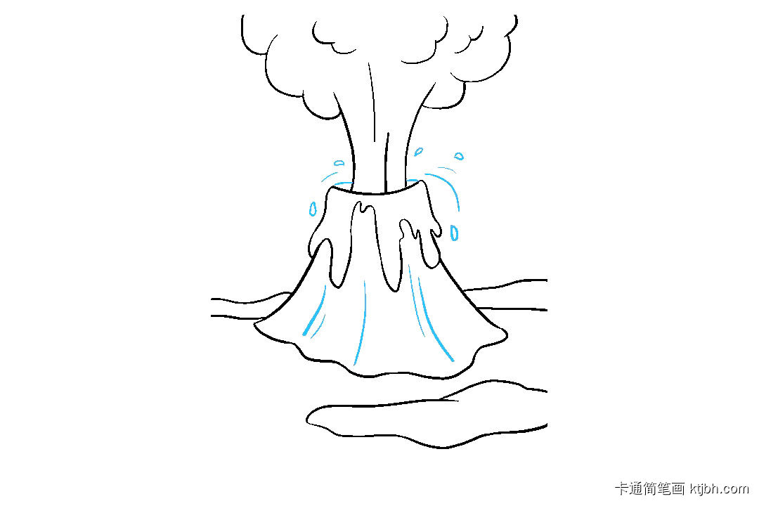 火山喷发怎么画-图8