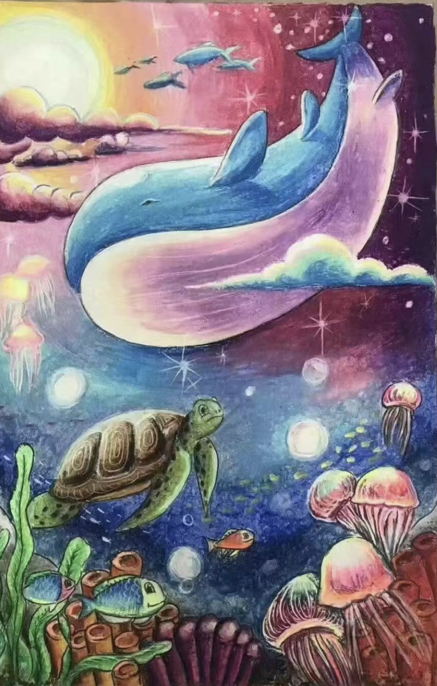 海洋画一等奖画画图片