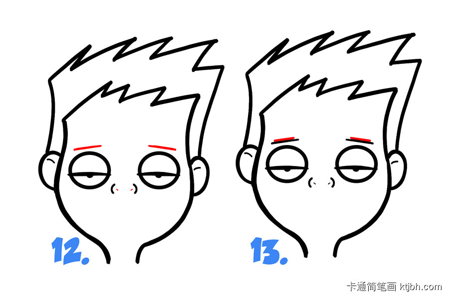 如何画卡通面部表情：昏昏欲睡、疲倦-图4